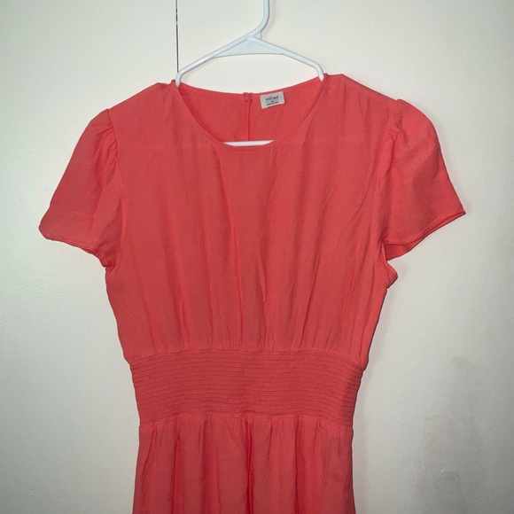 Wilfred Women's Aritzia Maxime Dress Medium Orange Short Sleeves Smocked Waist - Picture 3 of 15